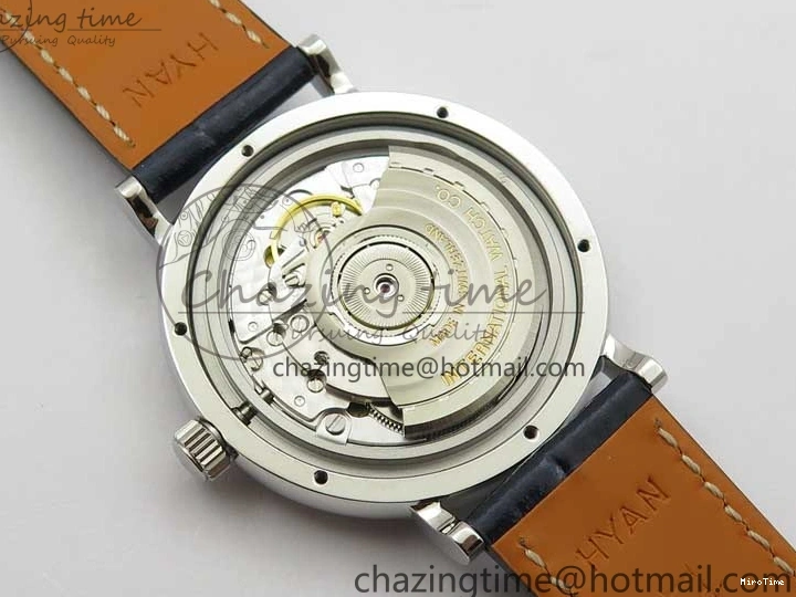 MIROTIME 1224 Portofino 37mm SS V7F 1:1 Best Edition Blue Dial Diamonds Bezel on Blue Leather Strap A Chic 7093